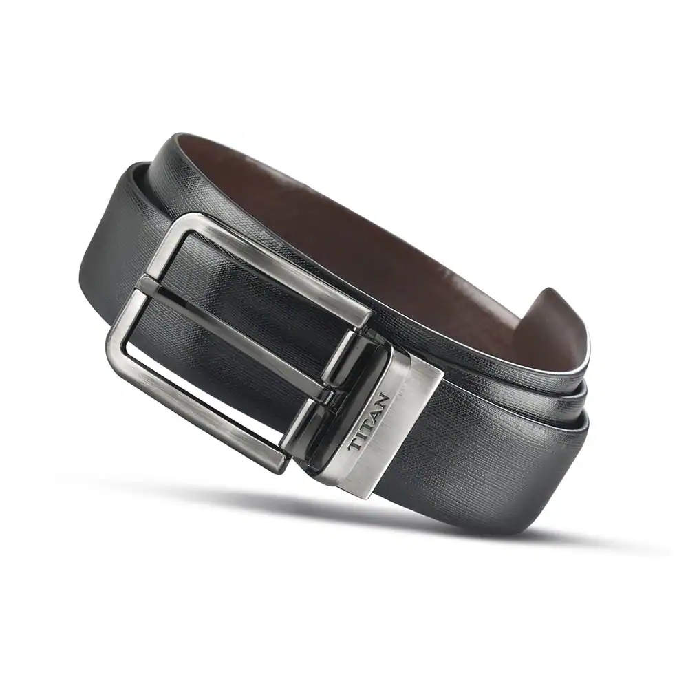 Titan Black & Brown Reversible Genuine Leather Belt for Men