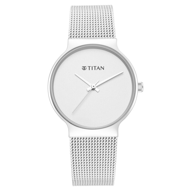 Titan Slimline Silver Dial Analog Stainless Steel Strap watch for Women