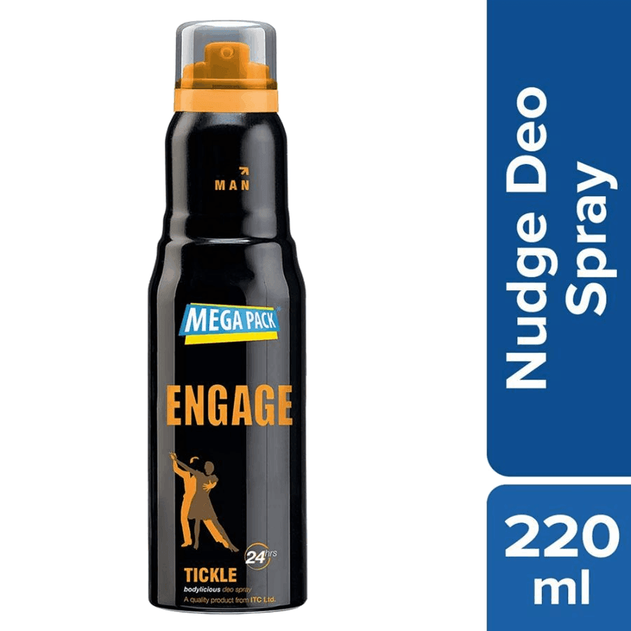 Engage Tickle Deodorant for Men, 220ml, Citrus & Spicy, Skin Friendly