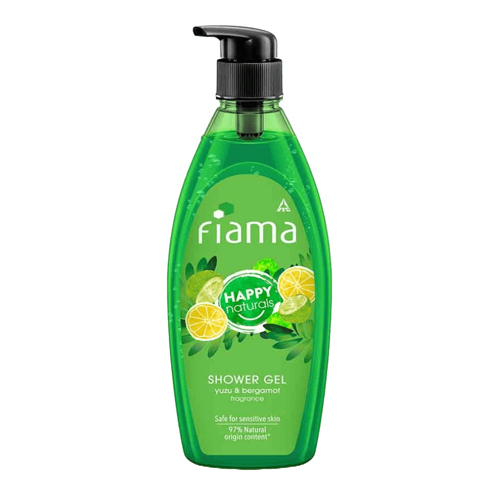 Fiama Happy Naturals shower gel, yuzu and bergamot with 97% natural origin