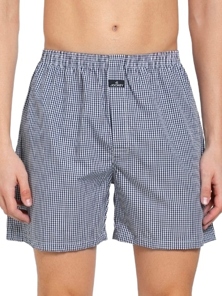 Jockey Men's Super Combed Mercerized Cotton Woven Checkered Boxer Shorts with Back Pocket - Assorted Checks