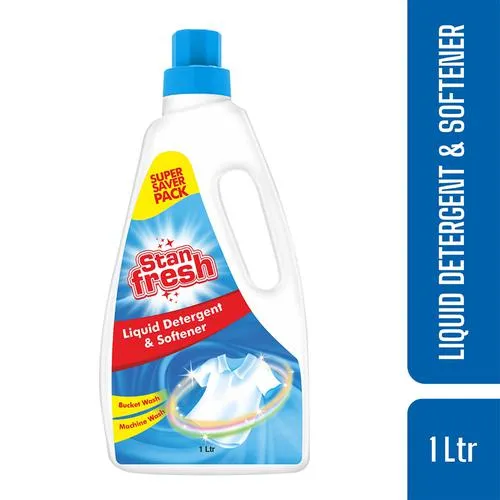 STANFRESH Liquid Detergent & Softener - Safe On Hands, Clothes, For Bucket & Machine Wash, 1 L