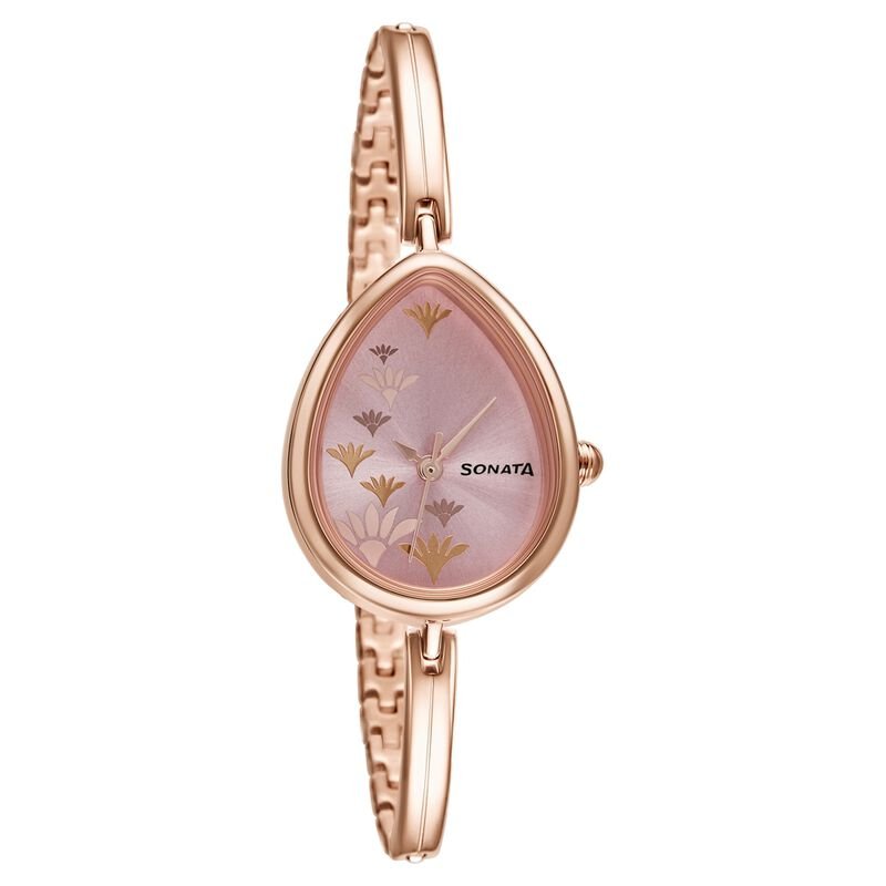 Sonata Wedding Pink Dial Women Watch With Metal Strap NR8169WM01