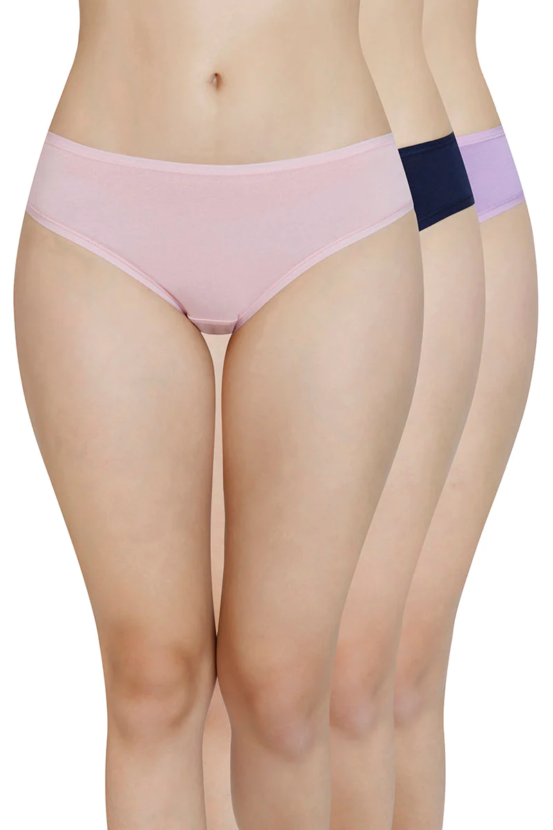 Amante  Solid Low Rise Bikini Panty (Pack of 3)-C406 SOLID