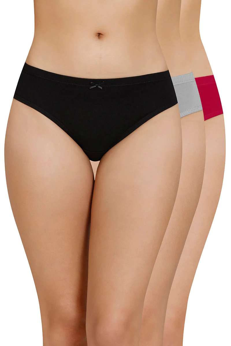 Amante  Inner Elastic Solid Mid Rise Bikini Panty (Pack of 3)-B082