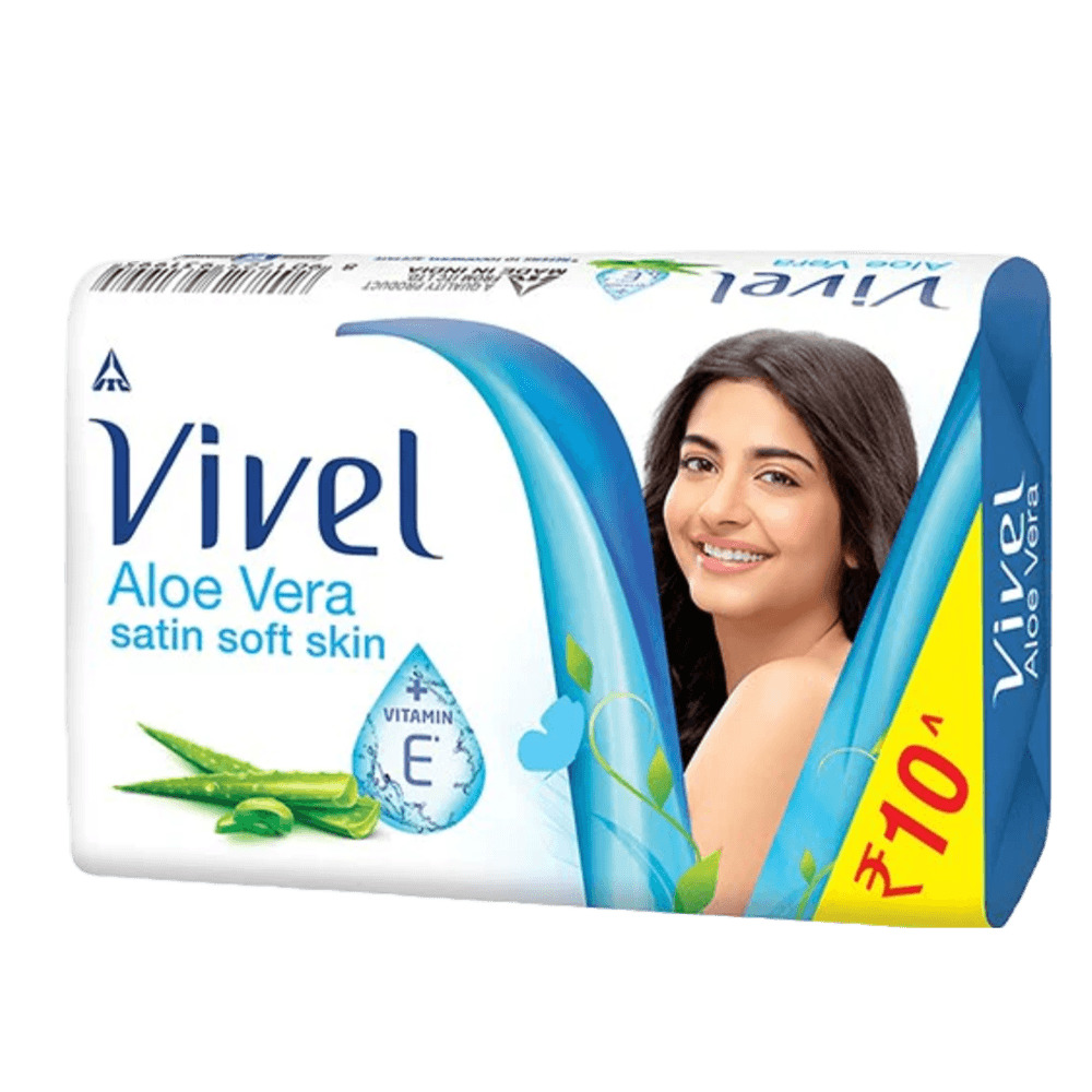 Vivel Aloe Vera Soap, Satin Soft Skin with Vitamin E, 48g