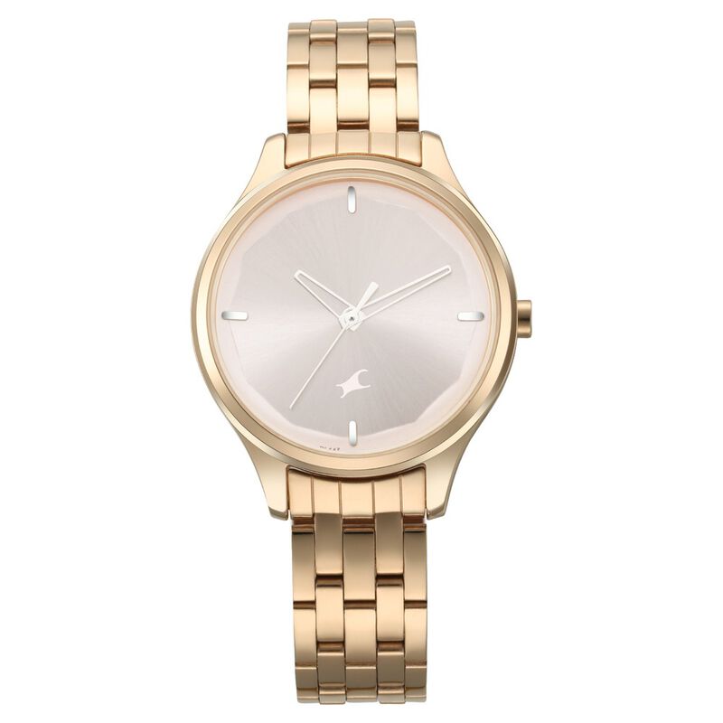 Fastrack Stunners Quartz Analog Rose gold Dial Metal Strap Watch for Girls
