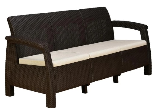 Nilkamal Goa Plastic 3 Seater Sofa with Cushion