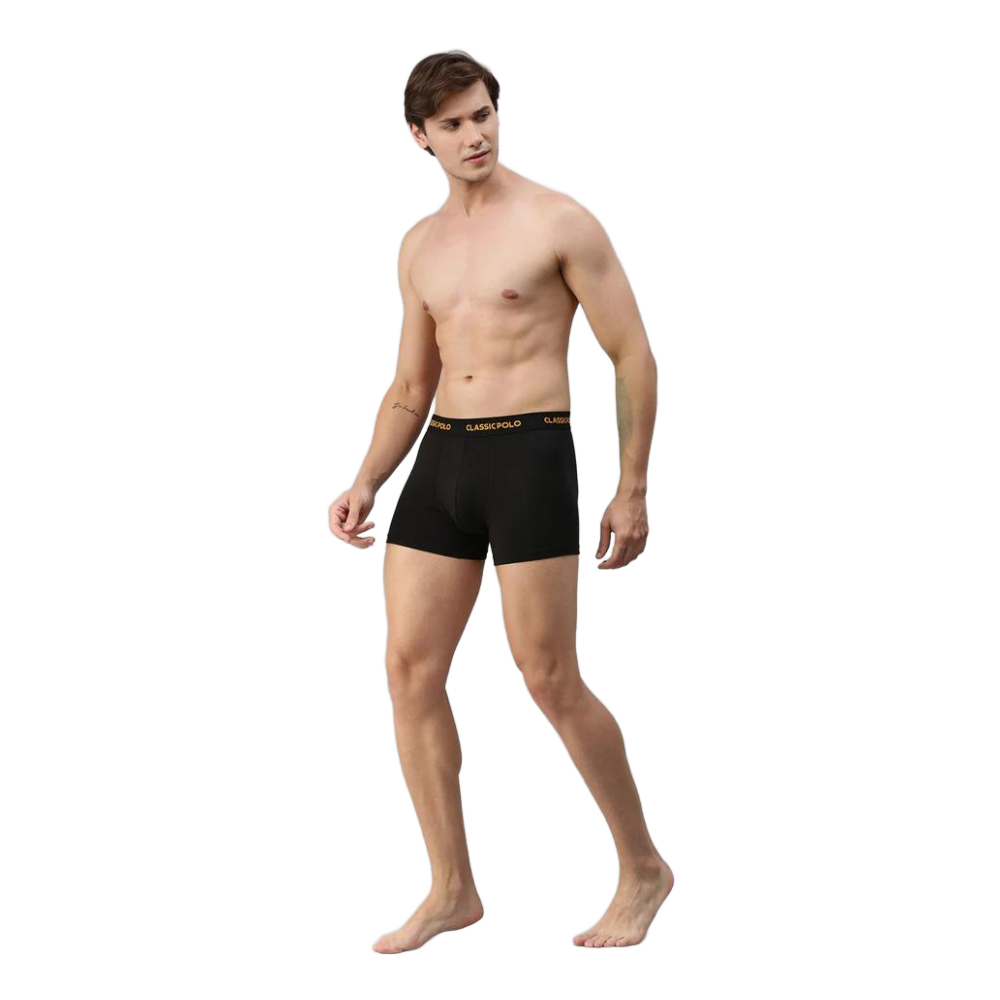 Classic Polo Men's Modal Solid Trunks | Glance - Black (Pack Of 2)