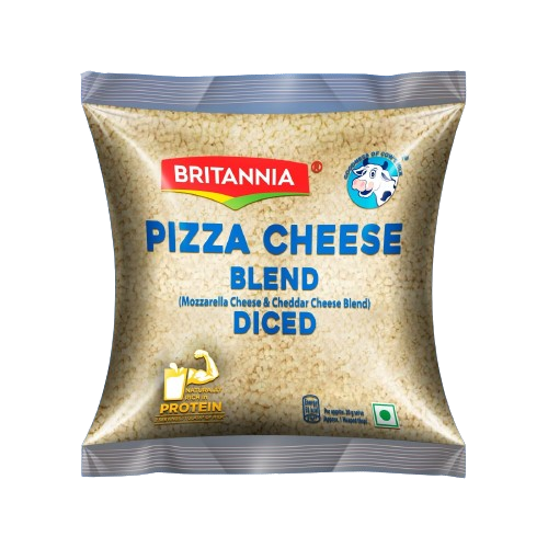 Britannia The Laughing Cow Pizza Cheese Blend - Diced, 200 g Pouch