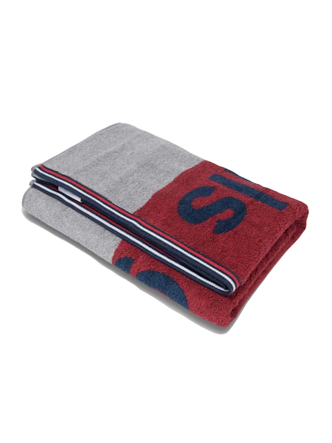 Jockey Cotton Rich Terry Ultrasoft and Durable Grindle Bath Towel - Red Grindle
