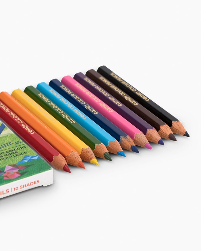 Camlin  Colour  Pencils  Assorted  pack  of  10  shades,  Half  size