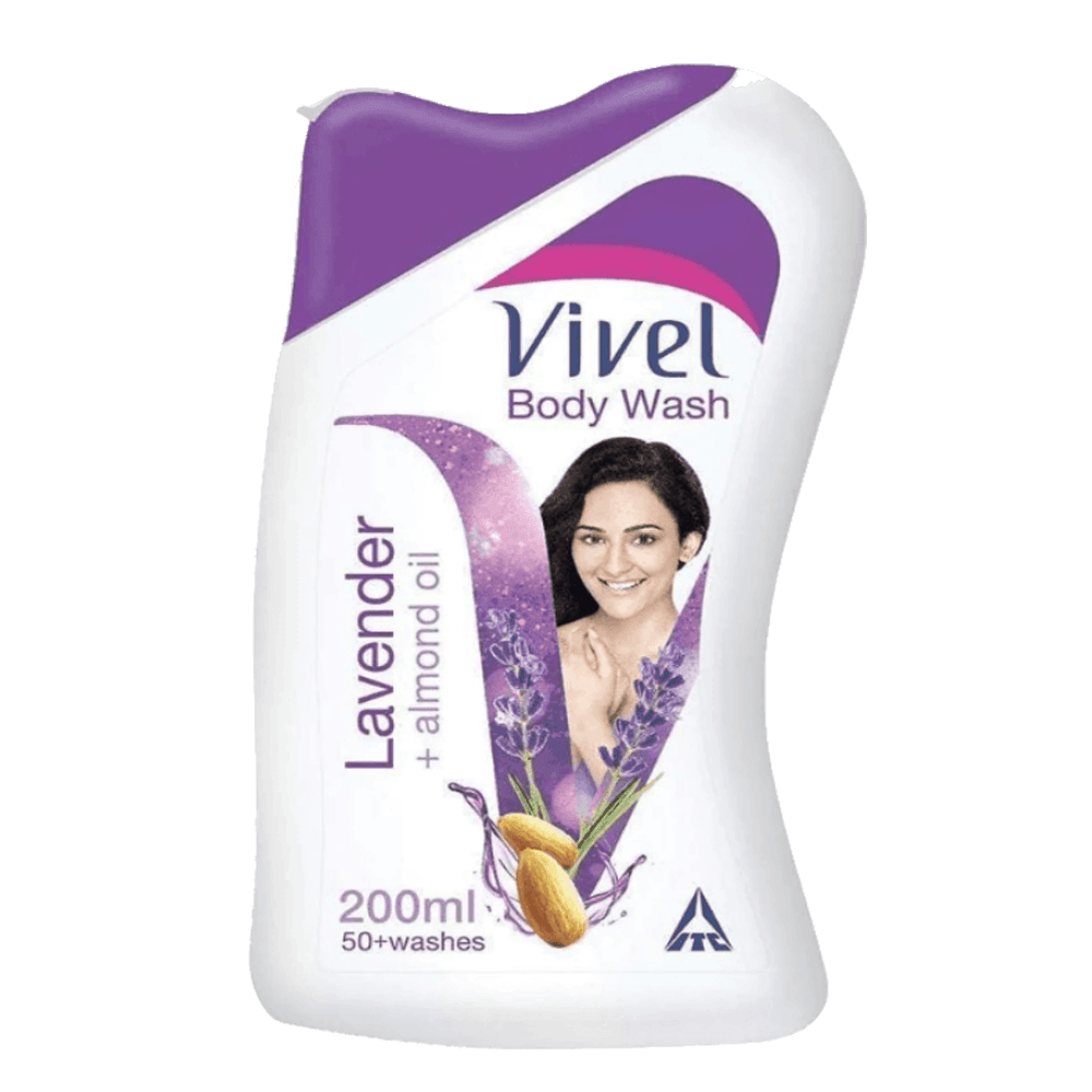 Vivel Body Wash, Lavender & Almond Oil Shower Creme, Fragrant & Moisturising, For soft and smooth skin, High Foaming Formula, 200ml , For women and men