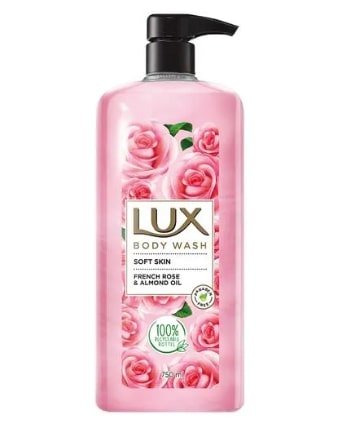 Lux Body Wash Soft Skin French Rose & Almond Oil 750 ml Bottle