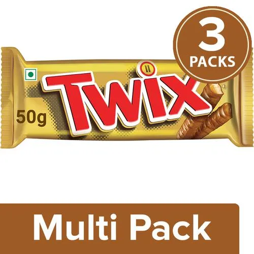 Twix Caramel Cookie Chocolate Bar, 3x50 g Multipack