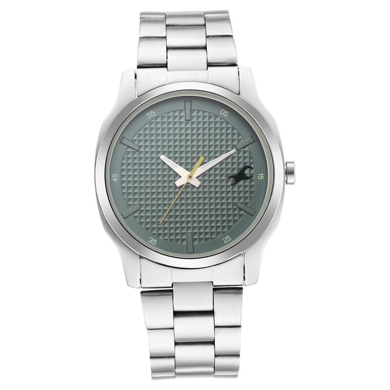 Fastrack Stunners Quartz Analog Green Dial Metal Strap Watch for Guys