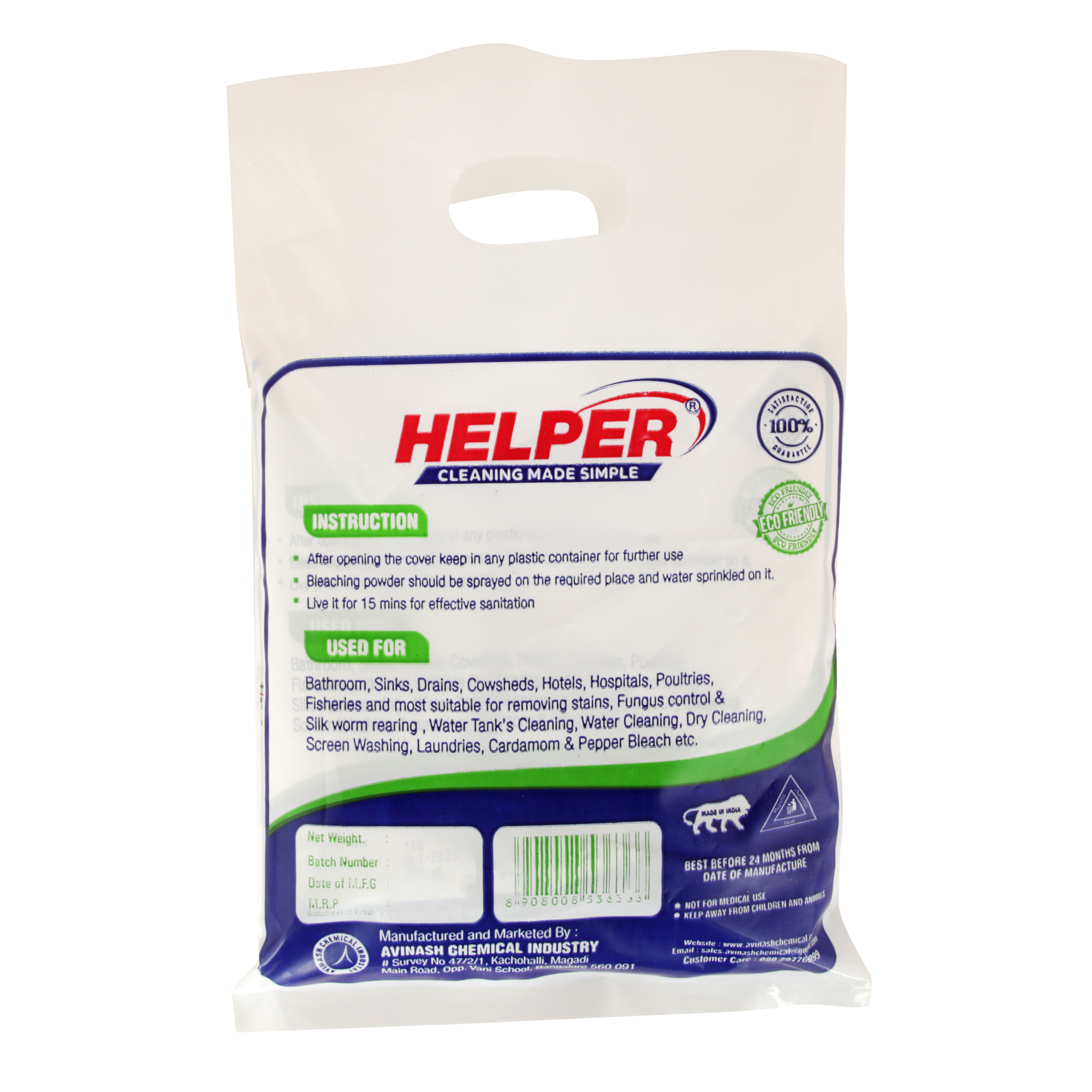 Helper Bleaching Powder Fine, 500g Pouch