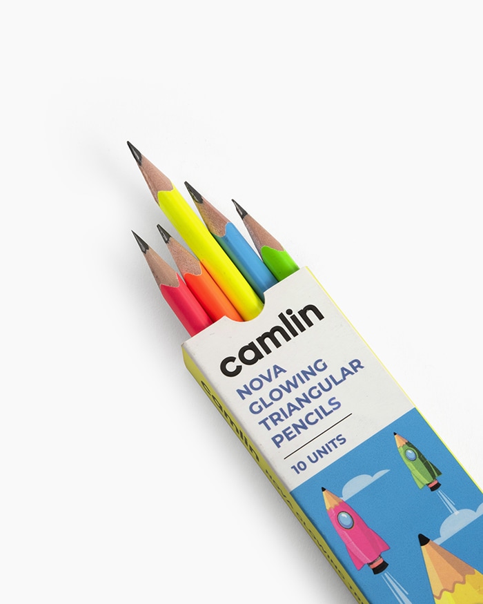 Camlin Nova Glowing Pencils Box of 10 pencils with Sharpener