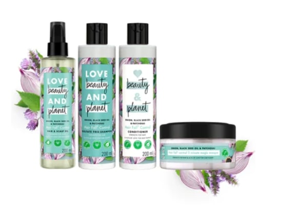Love Beauty and Planet Onion, Black Seed & Patchouli Hairfall Control Combo Shampoo, Conditioner, Hair Oil & Hair Mask Combo - (200ml+200ml+200ml+200ml)