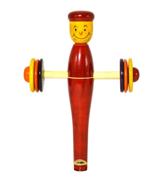 Wooden Man rattle with whistle for Infants and Kids