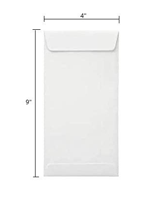 Ravi Envelope - White, 23 x 10 cm, 50 pcs, (9 X 4 Inches)