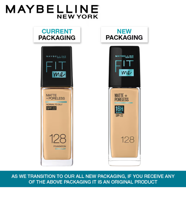 Maybelline Fit Me Matte Poreless Liquid Foundation  Bottle - Medium Skin Tone 30ml Bottle