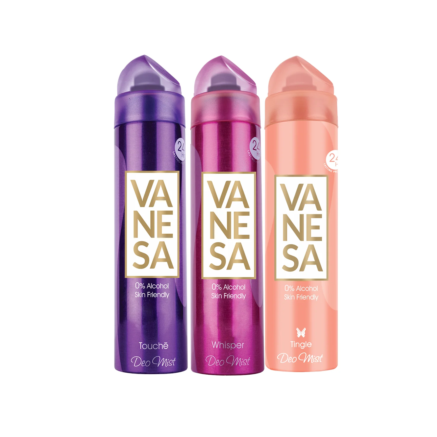 Vanesa Touche, Whisper & Tingle Deo Mist, 0% Alcohol | Skin Friendly | 24 hours Lasting Protection  For Women