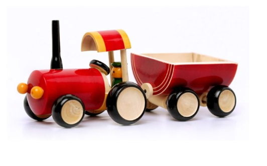 Wooden Tractor with Carrier Toy - Shree Channapatna Toys