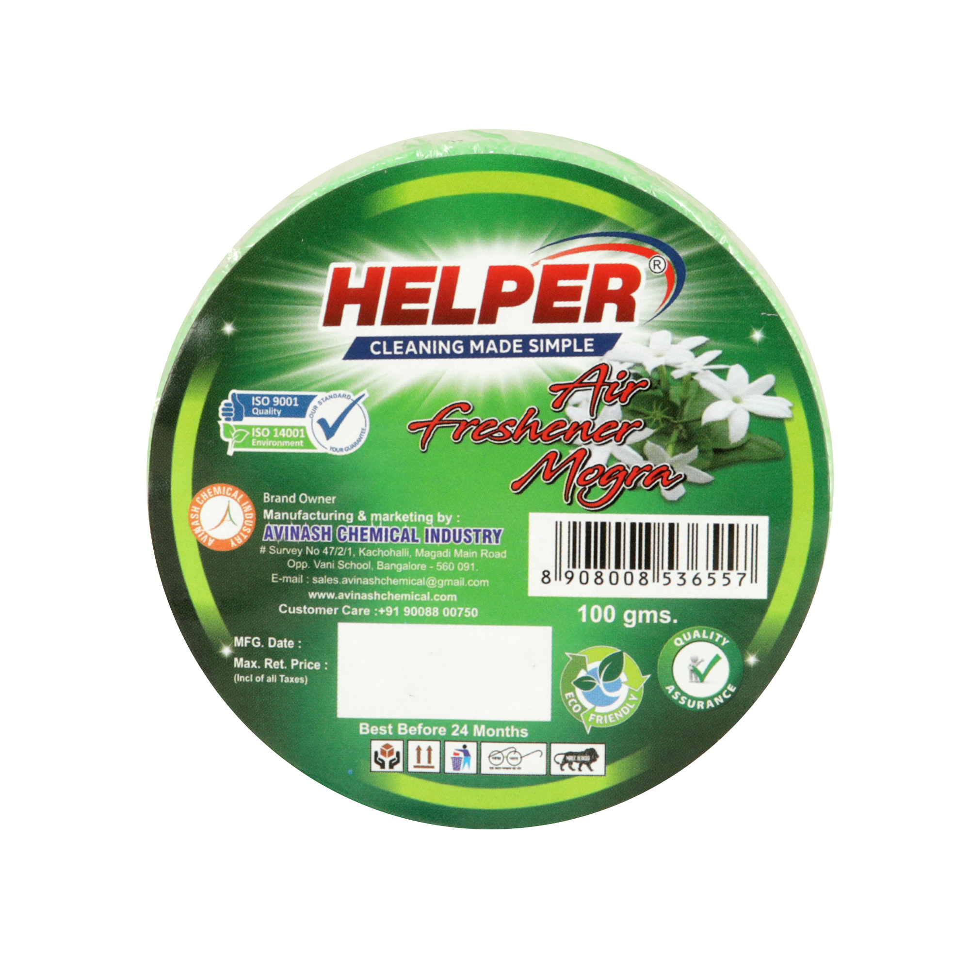 Helper Air Freshner Net Round, Mogra, 100g Box
