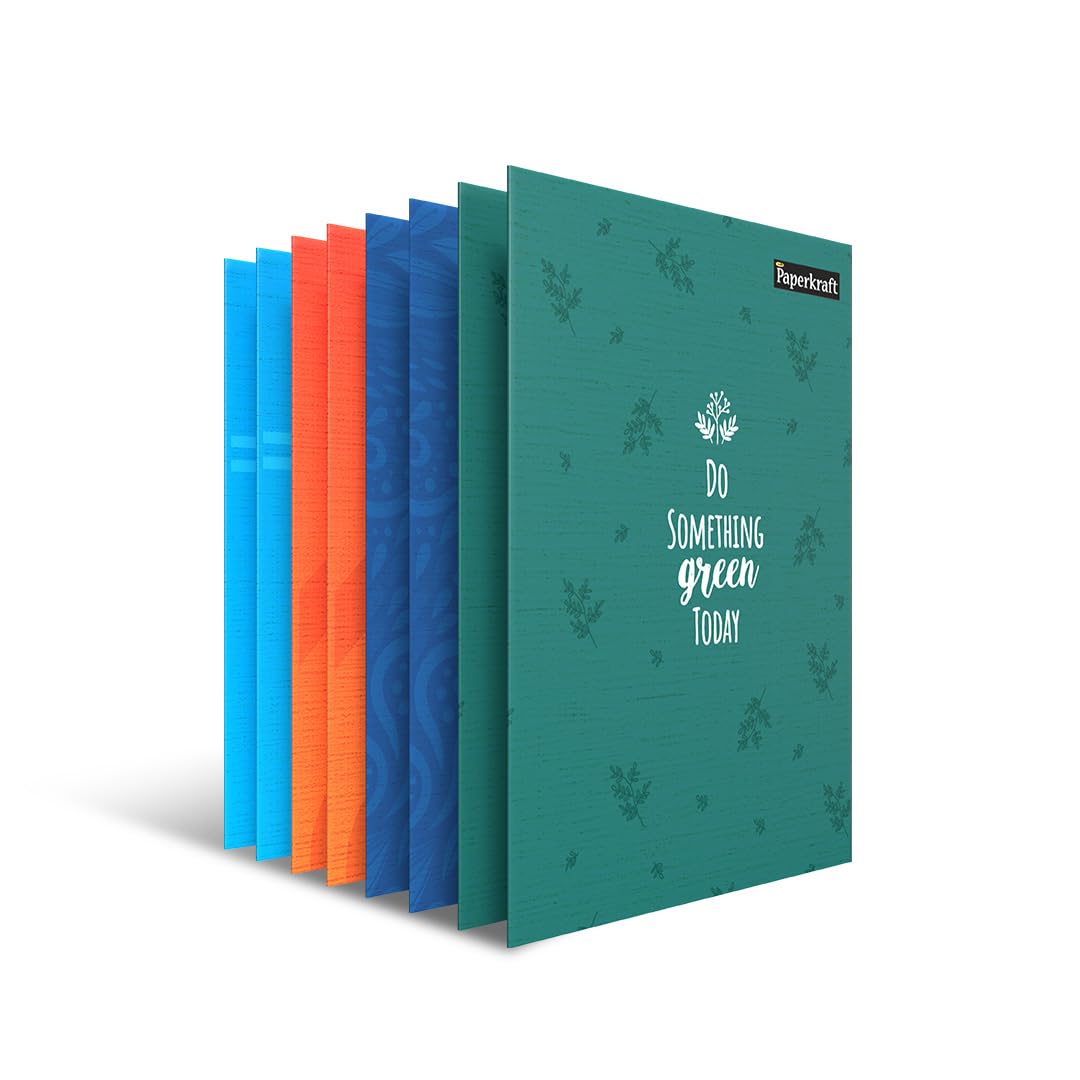 Paperkraft Paper Folder | Double Pocket | 31.0 cm x 22.5 cm | Pack of 8, Multicolor