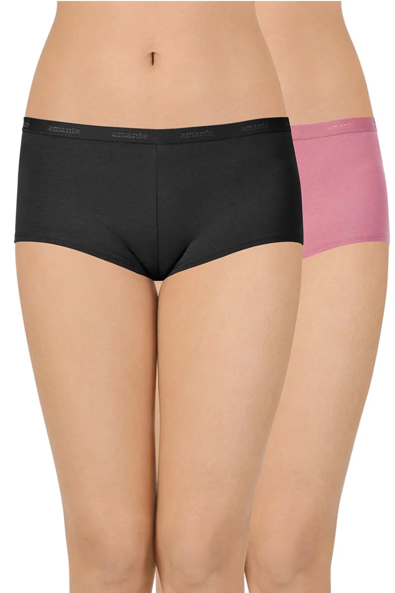Amante Solid Low Rise Boyshort (Pack of 2)