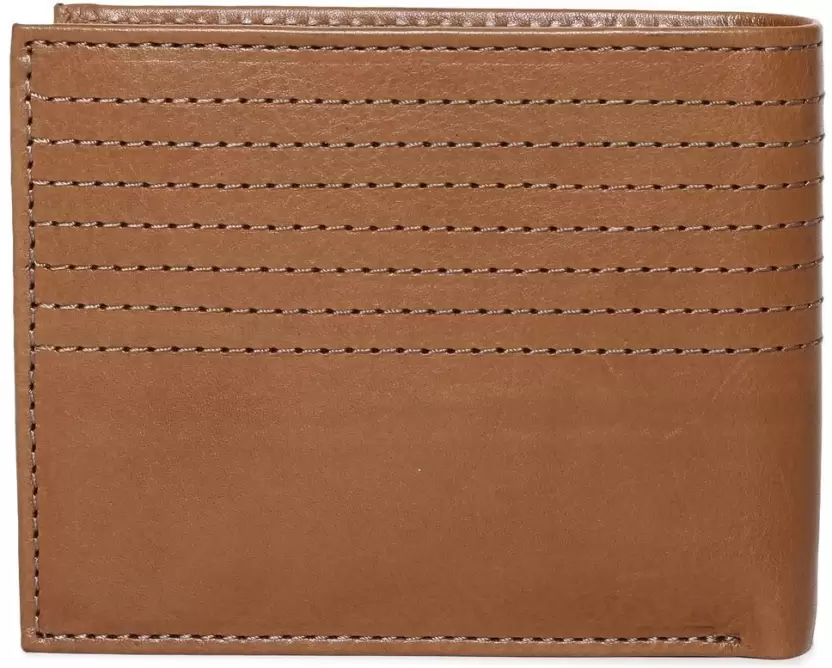 Men Brown Genuine Leather Wallet - Regular Size  (9 Card Slots)