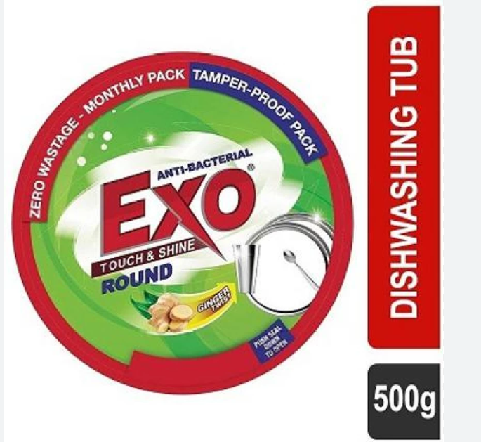 Exo Touch & Shine Anti-Bacterial Ginger Twist Round Dishwash Bar 500 g