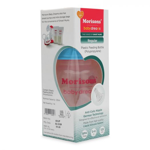 J L Morison Regular PP Feeding Bottle 125 ml - Blue