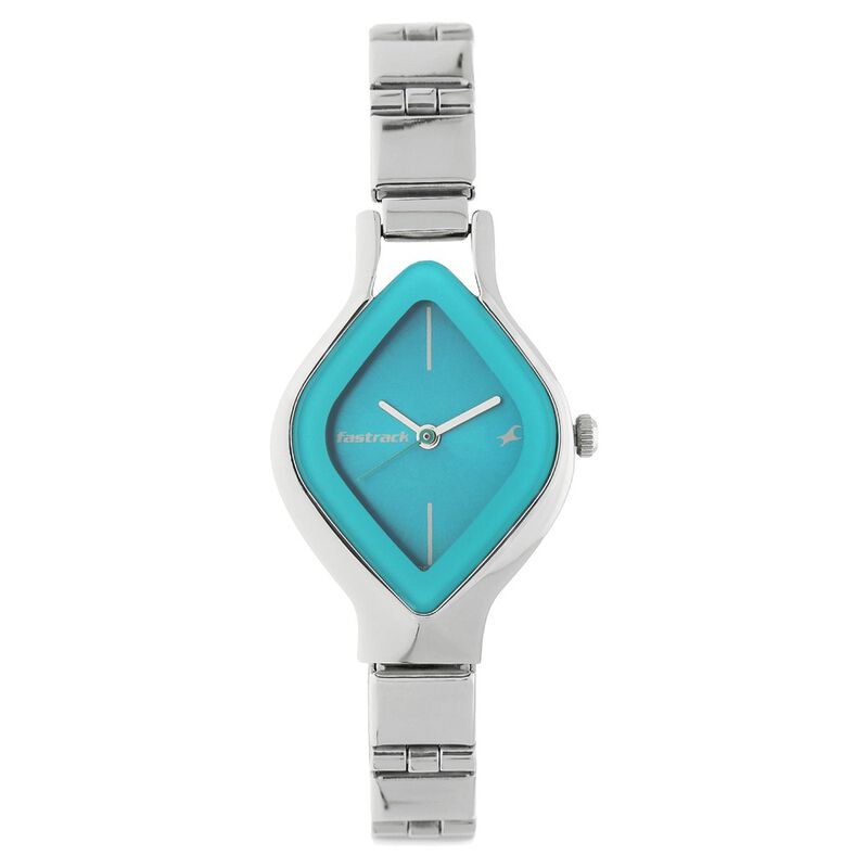Fastrack Quartz Analog Blue Dial Stainless Steel Strap Watch for Girls