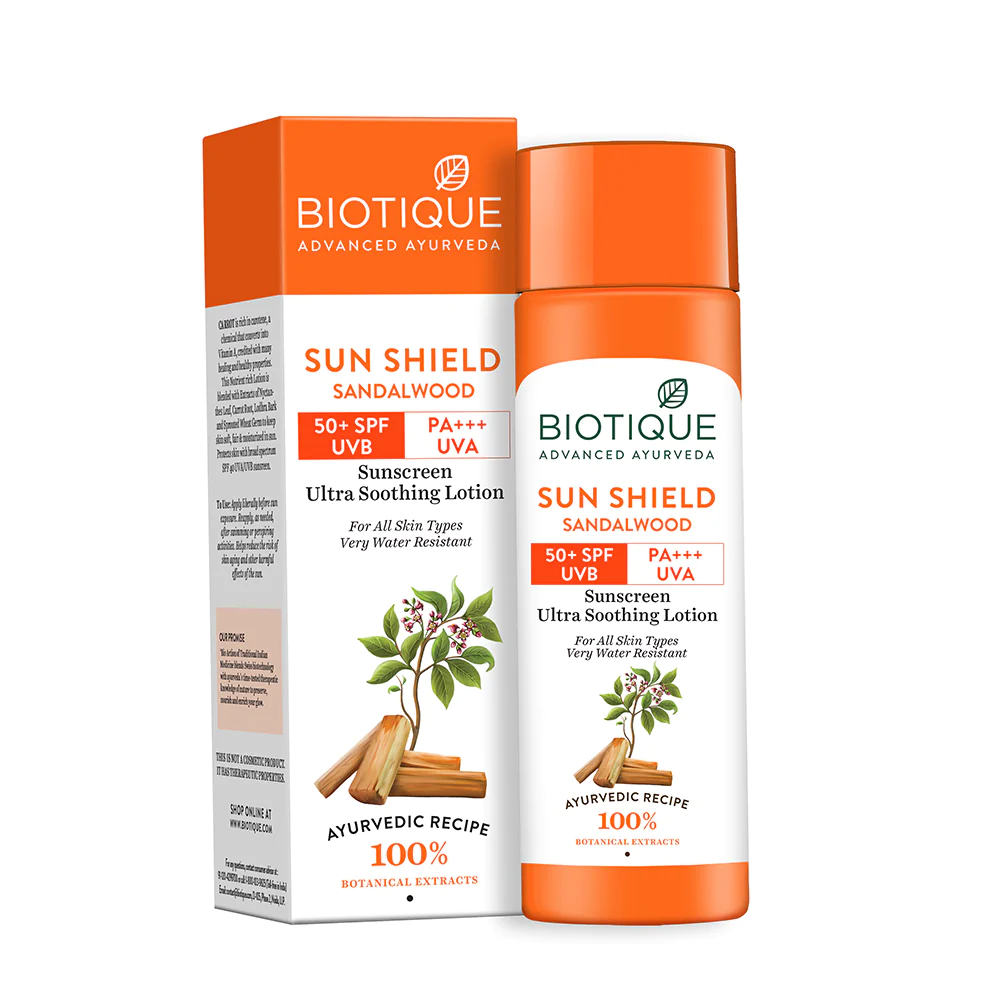Biotique Sun Shield Sandalwood 50+Spf Sunscreen Lotion 190ml