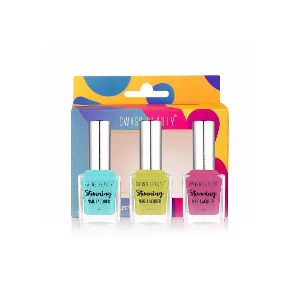 SWISS BEAUTY BRIGHT N' SHINE SET OF 3 NAIL LAQUER