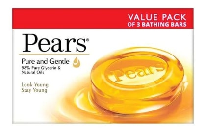 Pears Pure & Gentle Glycerin & Natural Oils Soap Bar 125 g (Pack of 3)