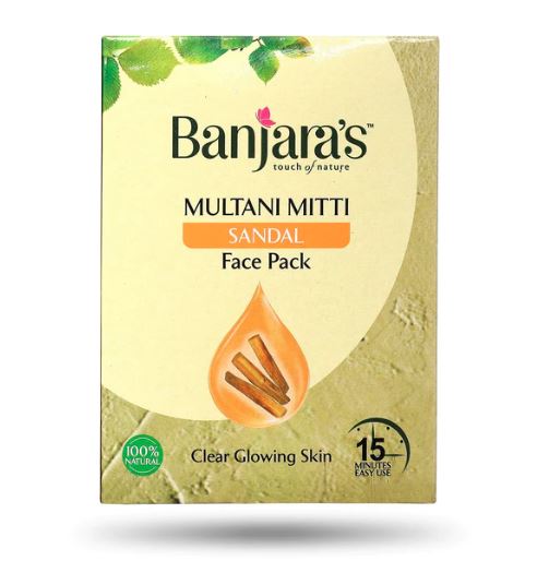 Banjara's Multani Mitti + Sandal Face Pack Powder - 100g (5*20g)