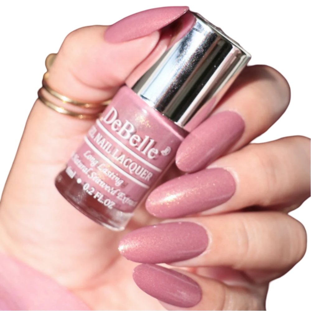DEBELLE GEL NAIL LACQUER CLASSY CHLOE (MAUVE WITH MICRO SHIMMER), 6 ML