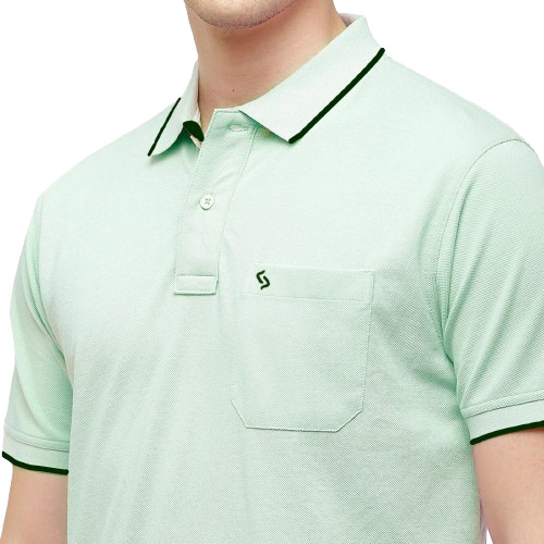 Classic Polo Men's Casual Solid Lt.Green Half Sleeve T-Shirt