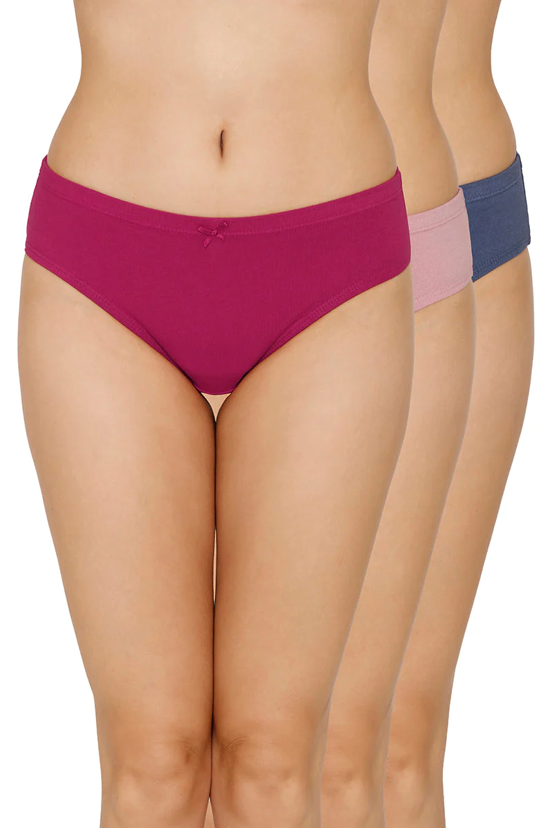 Amante  Inner Elastic Solid Mid Rise Bikini Panties (Pack of 3)