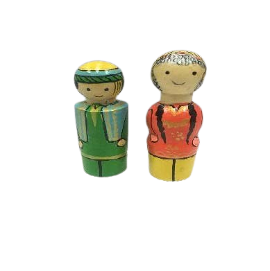 Wooden Kashmir Pair (Height -9cm) -  Shree Channapatna toys