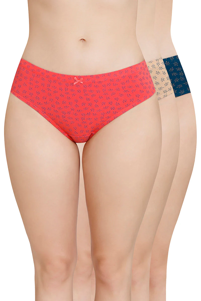 Amante  Inner Elastic Printed Mid Rise Bikini Panty (Pack of 3)