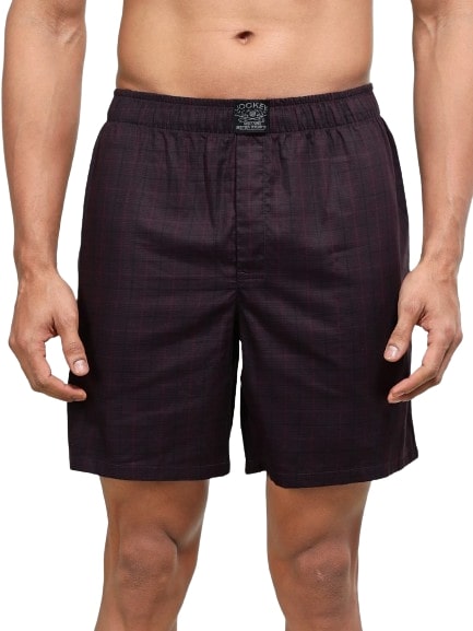 Jockey Men's Tencel Lyocell Cotton Checkered Boxer Shorts with Side Pocket