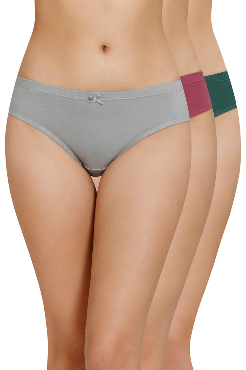 Amante  Inner Elastic Solid Mid Rise Bikini Panty (Pack of 3)-B080