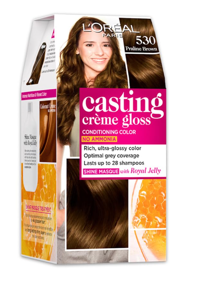 Loreal Casting Crème Gloss Regular 530 Praline Brown (87.5g + 72ml)