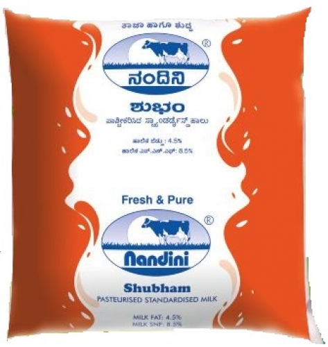 Nandini Shubham Pasteurized Standardized Milk-500ml pouch