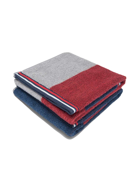 Jockey Cotton Rich Terry Ultrasoft and Durable Grindle Hand Towel - Red Grindle(Pack of 2)
