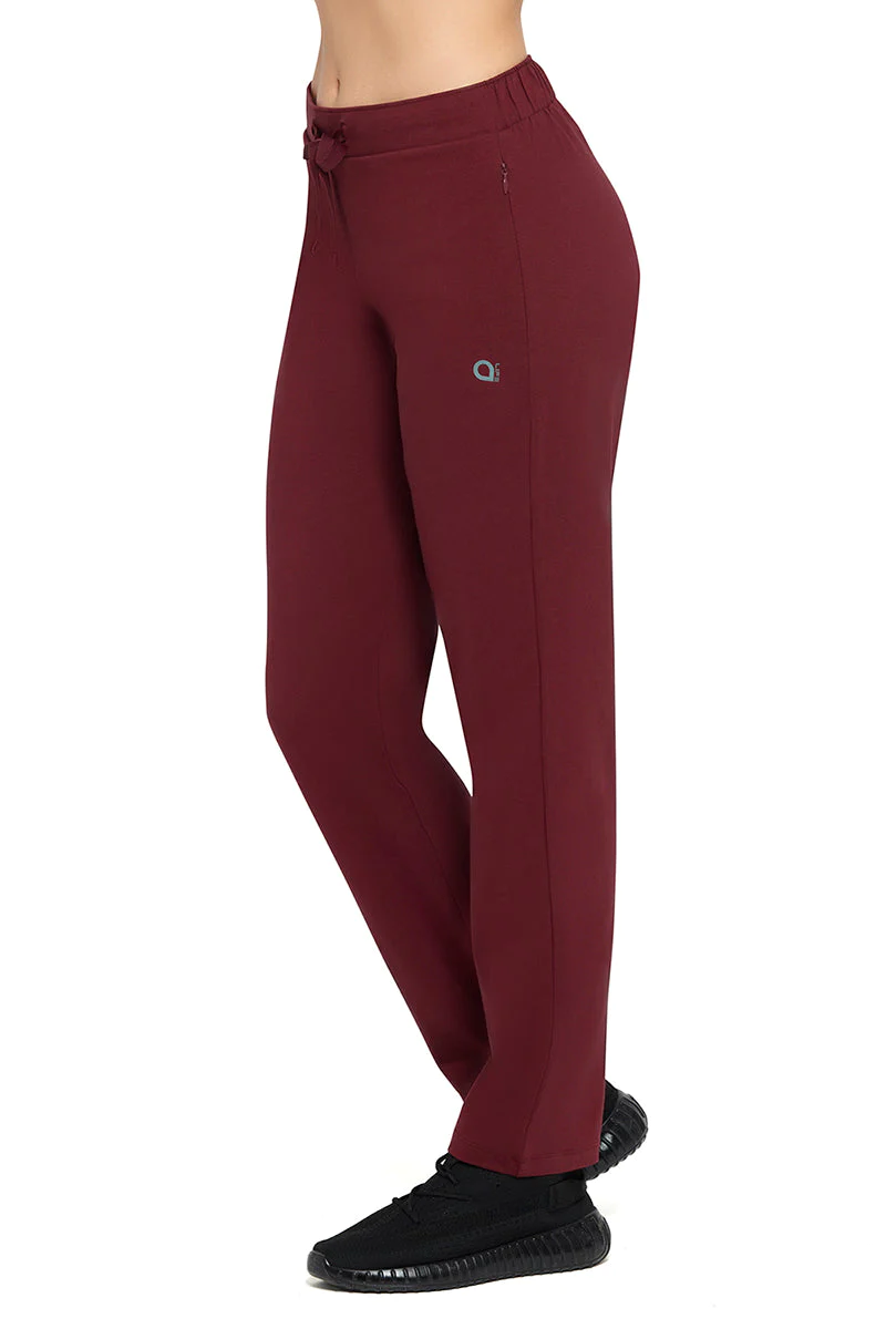 Amante  Essential Relaxed Full Length Pants - Pomegranate